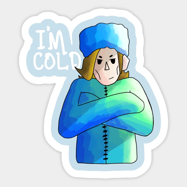 "I'm Cold" Sticker by Nessley_Art